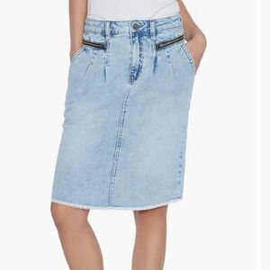 Wash Lab Denim Zip Pocket Jean Skirt